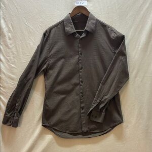 Perry Ellis Dark Brown Casual Button Down Shirt